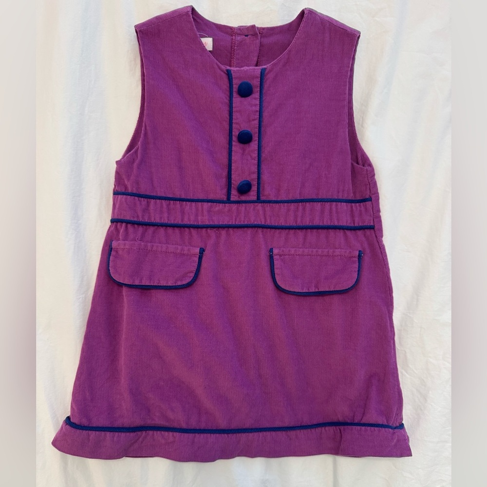 Peggy Green Purple Kids Dress with Button Detail